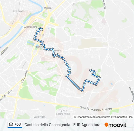763 Bus Line Map