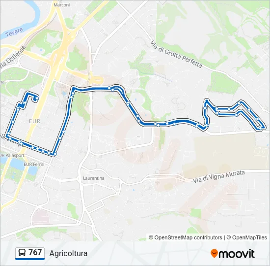 767 Bus Line Map