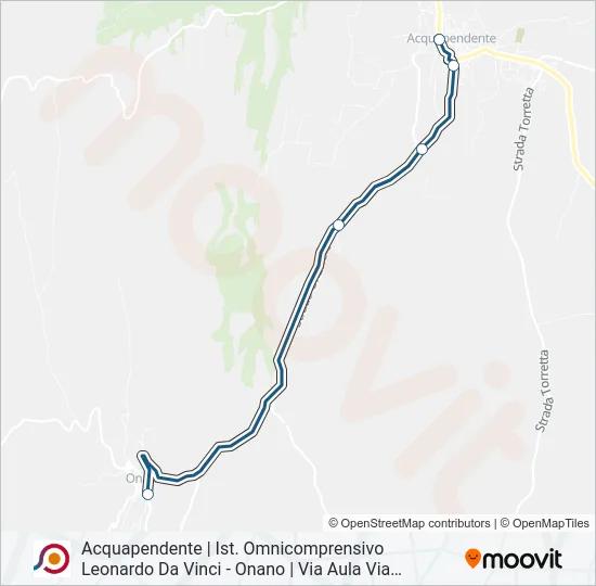 Percorso linea bus COTRAL
