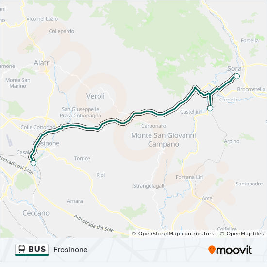 Поезд BUS: карта маршрута Поезд BUS: карта маршрута