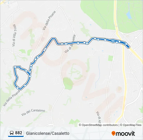 882 Bus Line Map