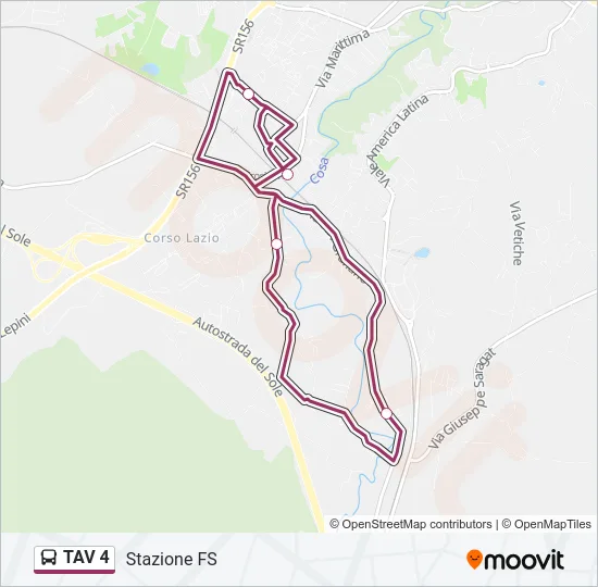 TAV 4 Bus Line Map