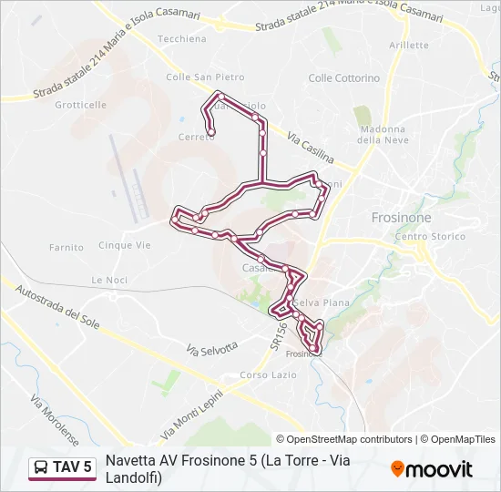 TAV 5 Bus Line Map