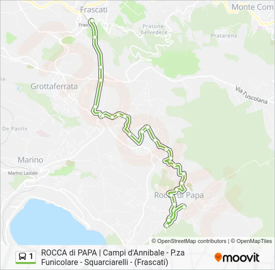 Percorso linea bus 1