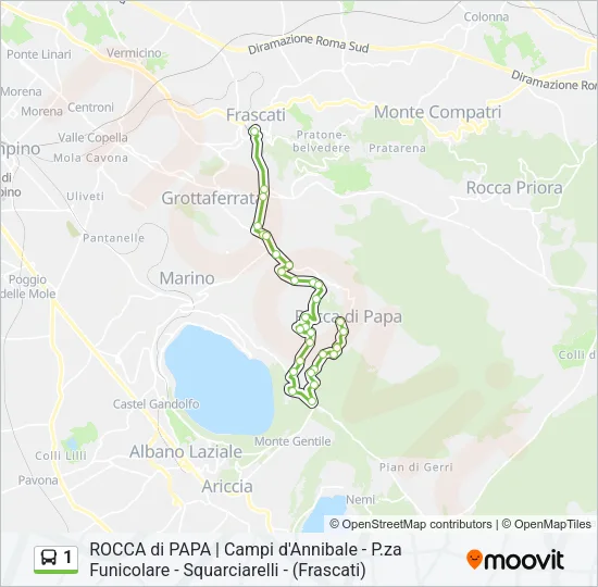 1 Bus Line Map
