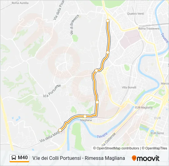 M40 Bus Line Map
