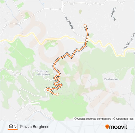 Percorso linea bus 5