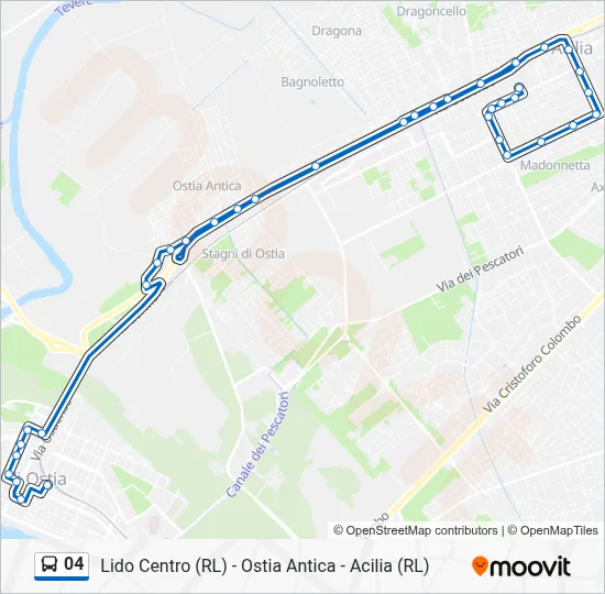 Percorso linea bus 04