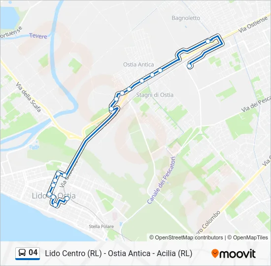 Percorso linea bus 04