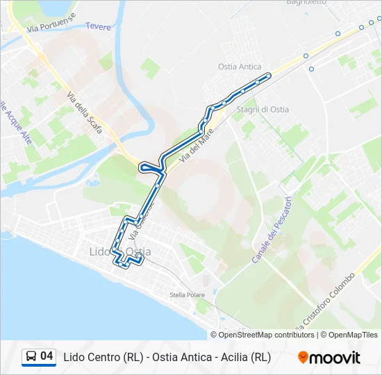 Percorso linea bus 04