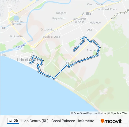 Percorso linea bus 06