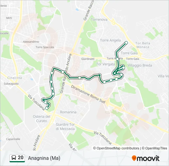20 Bus Line Map