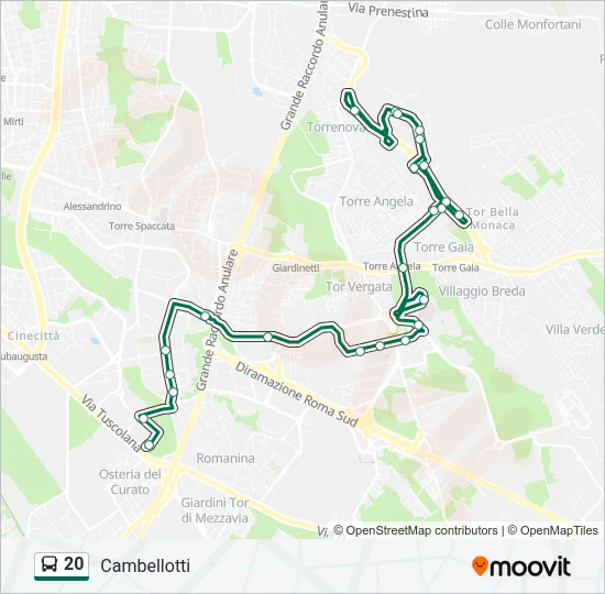 20 Bus Line Map