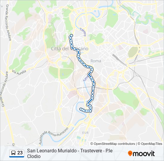 23 bus Line Map