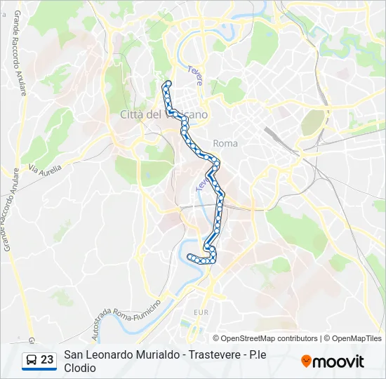 23 Bus Line Map