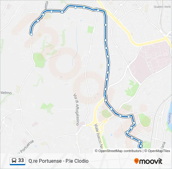 Percorso linea bus 33