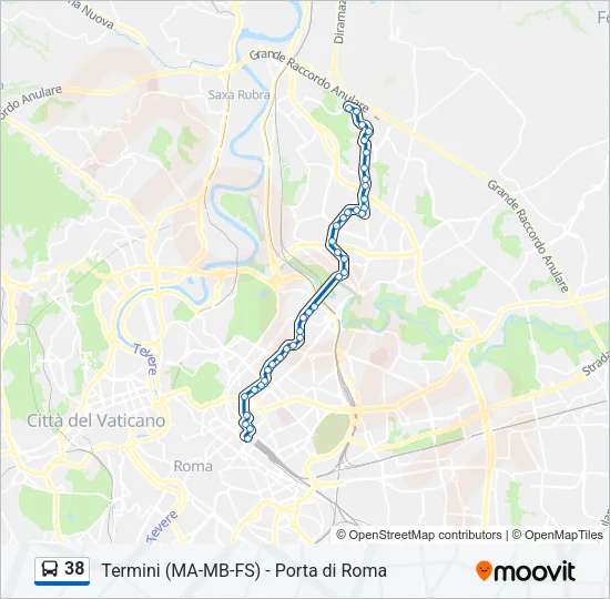 38 Bus Line Map