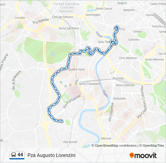 Percorso linea bus 44
