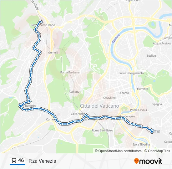Percorso linea bus 46