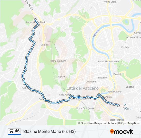 46 bus Line Map