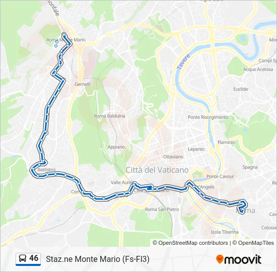 Percorso linea bus 46