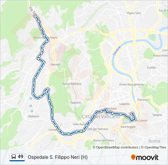 49 Bus Line Map
