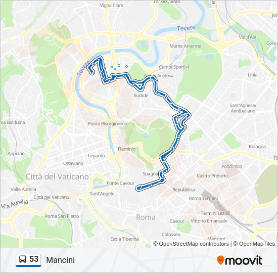 53 Bus Line Map