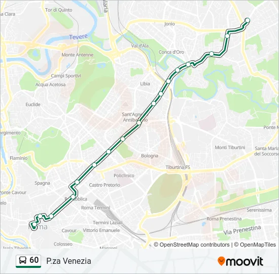 60 Bus Line Map