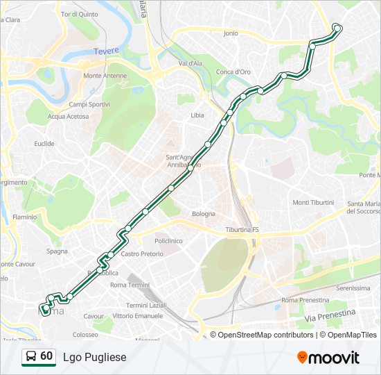 60 bus Line Map