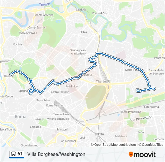 61 Bus Line Map