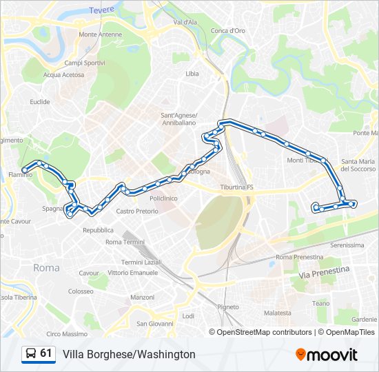 61 bus Line Map