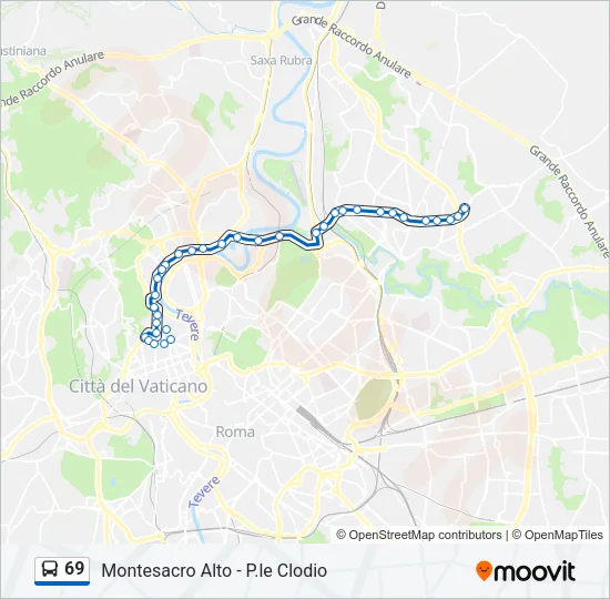69 Bus Line Map