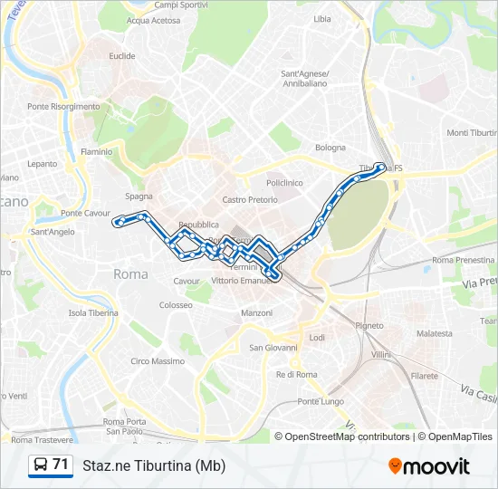 71 Bus Line Map