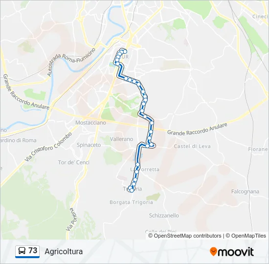 73 Bus Line Map