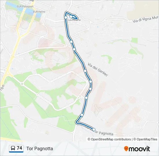 74 Bus Line Map