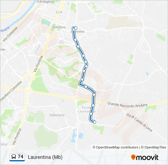 74 Bus Line Map