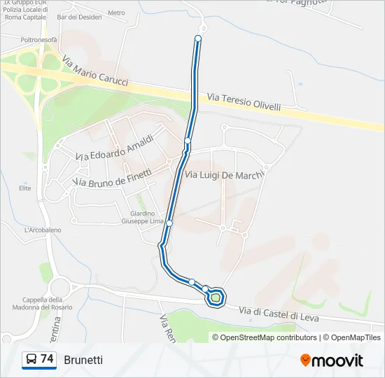 74 Bus Line Map