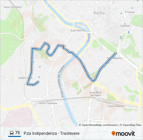 75 Bus Line Map