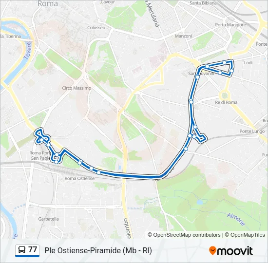 77 Bus Line Map