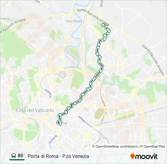 80 Bus Line Map
