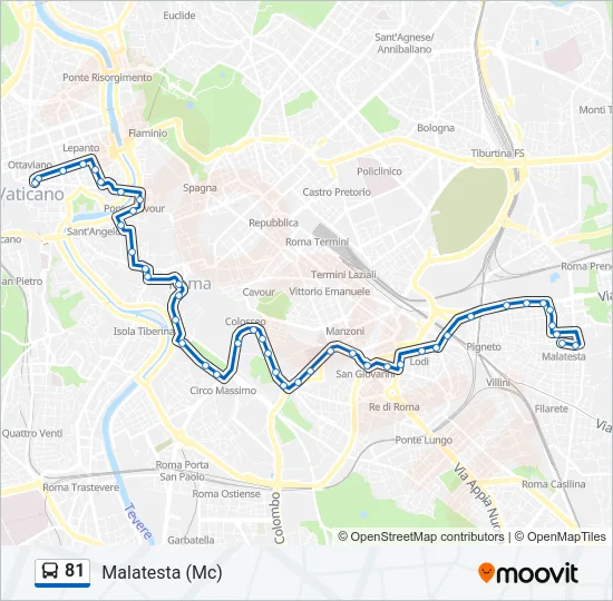 81 Bus Line Map