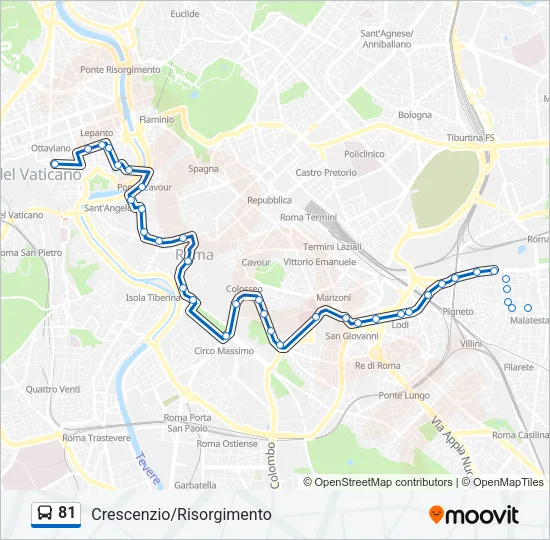 81 Bus Line Map