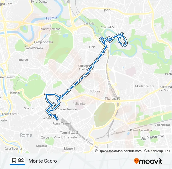 82 Bus Line Map