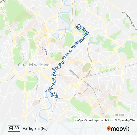 83 Bus Line Map