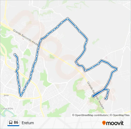 Percorso linea bus 86