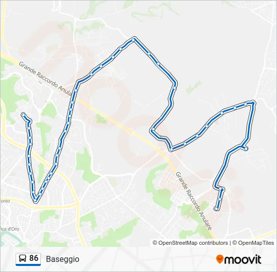 Percorso linea bus 86