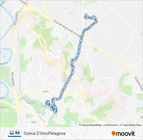 Percorso linea bus 86