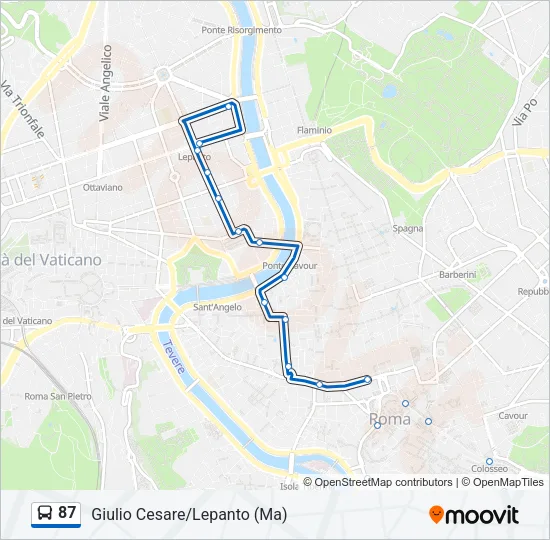 87 Bus Line Map