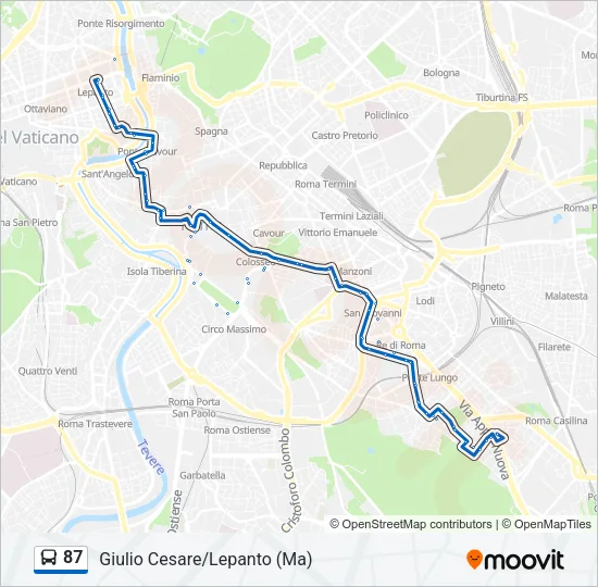 87 Bus Line Map