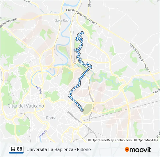 88 Bus Line Map